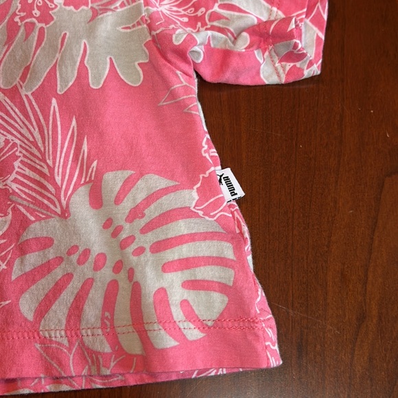 Puma Active Tropical Print Cropped Tee Pink Gray Women’s Size XL EUC - Picture 6 of 12